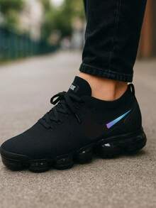 Unisex Vapor Max Reflective Lightweight Sneakers - 黑色 - 查看 3