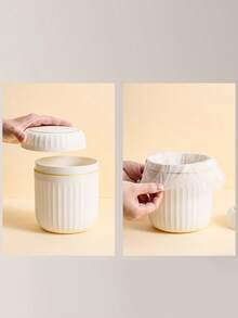 1 件迷你桌面垃圾桶带盖 - PP 圆形桌面垃圾桶适用于办公桌、办公室、咖啡吧 - 非电动小型塑料垃圾桶 - 彩色 - 查看 4