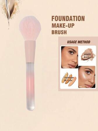 1 st sminkborsteverktyg, mjuka borst puderrouge highlighterborste, stark pigmentupptagare, trendigt spraymålat handtag, bärbar mångsidig sminkborste, foundationborste, concealerborste, rougeborste, konturborste, rougeborste, bronzerborste, puderborste, foundationborste, rougeborste