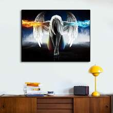 1pc Unframed Canvas Poster, Angel With Wings Oil Painting, Canvas Wall Art, Artwork, Gift, Suitable For Bedroom, Office, Living Room, Cafe, Bar, Wall Decor, Home And Dorm Decoration