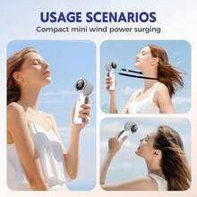 3 In 1 Portable Turbo Fan (Handheld Fan, Desk Fan,  Neck Fan) 10 Hours Battery Life, 5 Speeds, 40000RPM Beast, 180°   Foldable, Personal Fan With LED Display, Father'S Day Gifts & Gifts Boyfriend & Desk Accessories & Cool Stuff - 黑色,三合一 - 查看 4