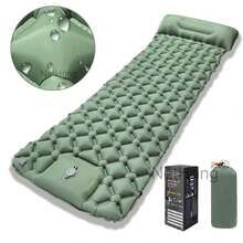 Built-In Pump Camping Air Mattress Thickened Pad Foldable Inflatable Sleeping Pad Portable Tear-Resistant - Green - View 1