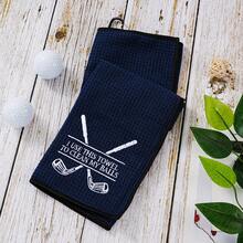 1 件趣味高尔夫毛巾超细纤维绣花球巾 - 我用这条毛巾清洁我的球，用于带夹子的高尔夫球袋配件，适合球迷礼物退休礼物圣诞节，完美的高尔夫生日礼物，适合丈夫、爸爸、妻子、妈妈，高尔夫礼物 - 彩色 - 查看 4