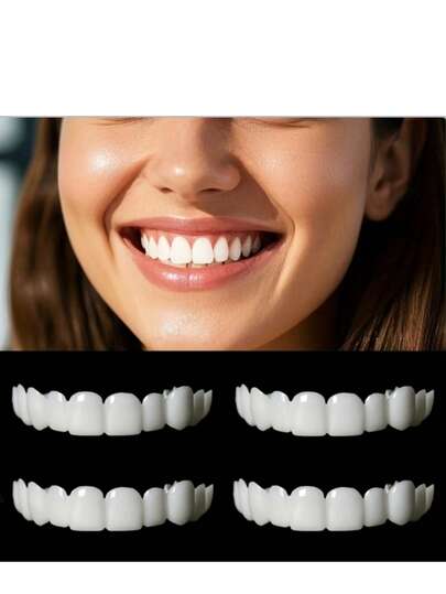 4 قطع مجموعة ديكور تبييض الأسنان بالابتسامة، الجيل الثاني، سهلة الاستخدام