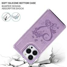 For IPhone 13 Pro Max Case With Card Holder, Wallet Case For Women Men,Phone Case For IPhone 13 Pro Max Case With Stand And Strap,Leather Shockproof Protective Cover- Purple{"Color_name":"E-Purple"} - 多色26 - 查看 6