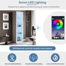 Czarna, błyszcząca gablota ekspozycyjna z oświetleniem LED, 3 przeszklone przegrody, 55*38*166 cm, gablota ekspozycyjna, szafka stojąca, szafka wysoka, szafka do przechowywania