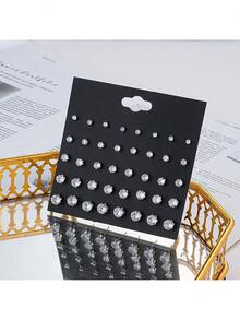 20 对全新迷你仿水钻耳钉套装，百搭时尚，适合日常佩戴