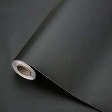 Papel Tapiz para Pared Autoadherible Papel de Con Textura Negro, 40 x 300cm Papel Tapel Decorativo Removible Vinil Adhesivo Papel Pintado para Pelar y Pegar - Mate negro - Ver 1