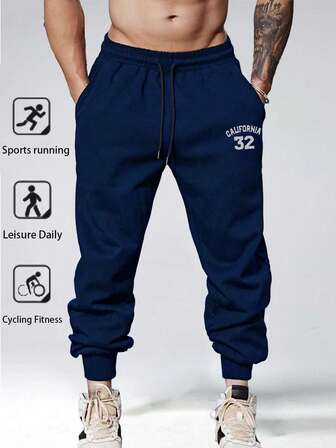 男士修身抽绳腰运动裤，休闲时尚，春秋季