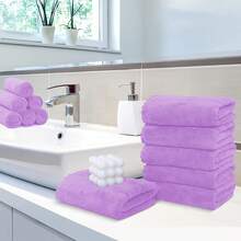 6 件装优质毛巾套装 - 速干 - 柔软超细纤维珊瑚绒高吸水性洗脸巾 - 多用途，可用作沐浴、水疗、面部、指尖毛巾