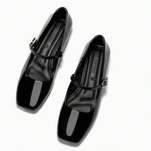 Women's Mary Jane Flats Closed Square Toe Ballet Flat Dressy Comfortable  On Shoes - 黑色 - 查看 4