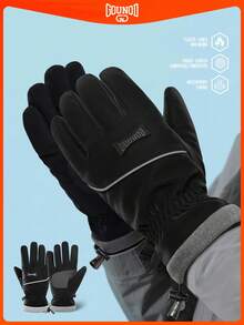 GOUNOD 1 para zimowych rękawic motocyklowych do jazdy na nartach, przeciwzamarzaniowych, antypoślizgowych, termicznych, z grubym wykończeniem i funkcją obsługi ekranów dotykowych, dla kobiet i mężczyzn.