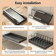 1 Pc Expandable Multipurpose Pot Storage Rack With Adjustable Dividers For Cabinet Pot Rack, Kitchen Cabinet Pots And Pans Organizer, Home Kitchen Accessories