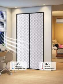 Winter Magnetic Door Curtain – Thermal Insulated, Windproof & Noise-Reducing, Silent Magnetic Closure For Easy Entry, Perfect For Bedroom, Living Room & Kitchen - Silver - View 2