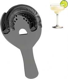 Hawthorne Colador para cócteles, colador de barra de 2 puntas con resorteíble de acero inoxidable mezclado para bartending - Negro - - Ver 2