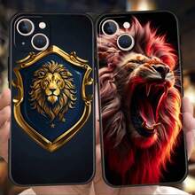 Funda de Teléfono con Patrón de León para  16 15 14 13 12 Pro Max 11 Pro Max 7 8 Plus XS XR, Carcasa de Silicona Suave a Prueba de Golpes, Compatible con Funda de  17, Funda de  17 Pro, Funda de  17 Pro Max - a7 - Ver 3