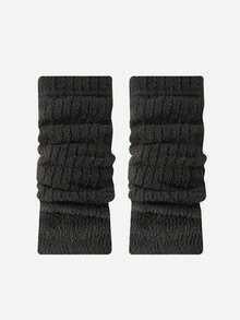 柔软针织保暖袖套，带拇指孔，蓬松保暖，适合寒冷天气，弹性好，Y2K日式长款露指手套 - 彩色 - 查看 11