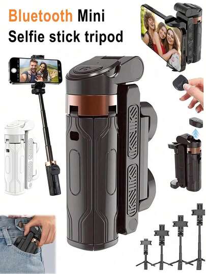 新款16英寸伸缩自拍杆，带无线遥控器，智能手机三脚架，360°旋转，一键收回，单反式手柄，高品质ABS材质，适用于多种机型，是夏季度假、旅行、户外活动、直播、稳定录制的理想之选。