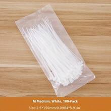 100 قطعة من رباطات الكابلات النايلون ذاتية الإقفال، أربطة تثبيت قوية، رباطات ربط سوداء لتجميع وتنظيم وإدارة الكابلات