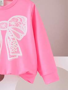 两件套新款女童休闲长袖套装，蝴蝶印花圆领T恤上衣搭配蝴蝶印花长裤，时尚黑色运动装，甜美可爱，适合户外、派对、日常休闲穿着