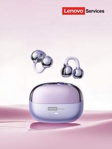 Lenovo 联想 LE302 新款蓝牙耳机，夹式开放式环绕立体声，高品质音频，低延迟，音乐和游戏，定向音频，ENC 降噪，清晰通话，无线耳机兼容智能手机和电脑 - 紫色 - 查看 13