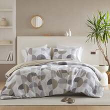 Madison Park Fluffy 2/3/6/9 Pieces Comforter Sets, Lightweight & Breathable Bedding Set, All Season Home Textile Fits Modern Bedroom Decor, Halloween Christmas Thanks Giving Gifts - Tan/Gray - View 2