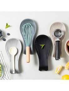 1pc Silicone Spoon Rest For Kitchen, Unbreakable, Flexible Silicone Spoon Rest For Cooking Utensils, Spatula Spoon Rest, Silicone Material, Suitable For Kitchen, Food, Summer Beach Party, Events, Camping, Kitchen Utensils.Suitable For Gifting To Ladies, Mothers, Friends, Girlfriends, And Boyfriends. Perfect For Birthdays, Weddings, Anniversaries, Valentine's Day, Thanksgiving, And New Year Surprise Gifts. This One Is Almost Perfect - Multicolor - View 7