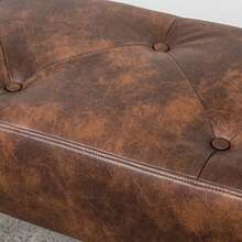HOMCOM PU Leather Upholstered End Of Bed Bench, 45" Bedroom Entryway Bench With Button Tufted Design And Wood Legs For Dining Room, Brown - Brown - View 8