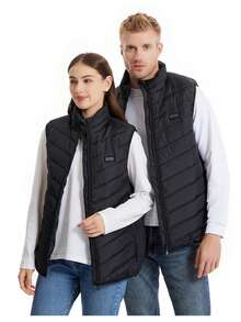 Unisex Intelligent Heated Vest, 27 Heating Zones, 3 Temperature Settings, Lightweight Sleeveless Jacket, Suitable For Running, Training, Hiking, Cycling And Daily Winter Wear (Battery Pack Not Included)
