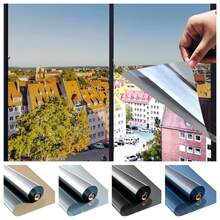 Película de privacidad para ventanas de espejo unidireccional, anti-UV, bloqueo solar, control de calor, tinte reflectante para ventanas para el hogar, oficina, sala de estar - Negro plata - Ver 1