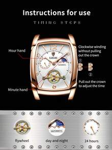 LIGE新款时尚男士机械表生活防水夜光表日月表盘设计高端简约手表男