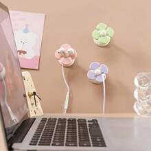 1 Stück Kunststoff Blumen Kabelhalter, selbstklebender Kabelorganizer für den Schreibtisch, einfach zu installieren, elegantes Design, mit Kabelmanagement für den Schreibtisch