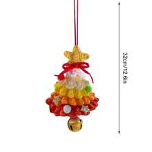 Car Rearview Mirror Charms Cute Crochet Christmas Tree Hanging Decorations Small Ornaments - Yellow - View 7
