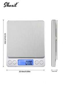 shoxil 1 件装高精度迷你电子秤，可充电手持式咖啡秤（带电池），不锈钢，厨房秤，食物秤，珠宝秤，精准烘焙工具，咖啡配件工具 - 彩色 - 查看 9