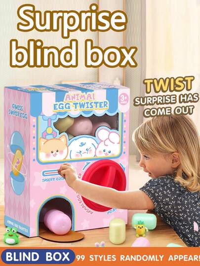 Kids Surprise Egg Twist Vending Machine Doll, Claw Machine, Mini, Doll Twist Machine, Plush Doll Claw Machine Twist Egg Machine Gift, Birthday Gift, Halloween, For Boys & Girls (Accessory Colors Are Randomly Sent, Manual Measurement May Have Slight Deviations)