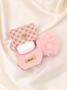 Fashionable And Versatile Bag Charm Mini Earbud Pouch Charm Pendant For Women's Handbag Fluffy Pom-Pom Mini Bag Charm Keychain Car Accessories For Woman Gifts For Women - Pink - View 7