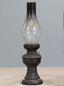 1pc Vintage Kerosene Lamp Candle Holder Decor, Retro Home Decor Creative Craft, Suitable For Bar, Cafe, Vintage, Nostalgic, Old-Fashioned Kerosene Lamp Candle Holder, Creative Candlelight Dinner Props, Bar, Cafe, Dining Room Candle Holder Decor, Modern Minimalist Office, Study, Telephone, Projector, Living Room, Wine Cabinet, Craft