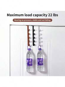 1 Colgador de puerta de dormitorio, perchero, almacenamiento doméstico de plástico en la puerta, gancho organizador, estante para bolsas, primavera, minimalista, parte superior de verano hecha de material PP