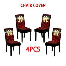 1/2/4/6/100 piezas Fundas para sillas de comedor navideñas, fundas elásticas, extraíbles y lavables para el hogar, hotel, fiesta - Multicolor - Ver 26