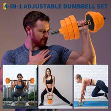 mteryoing Adjustable Dumbbell Set, 44/66/88 LBS 4-In-1 Home Gym Weights With Connector As Dumbbell, Kettlebell,Barbell For Strength Training, Full Body Workout - 44 LBS - View 8