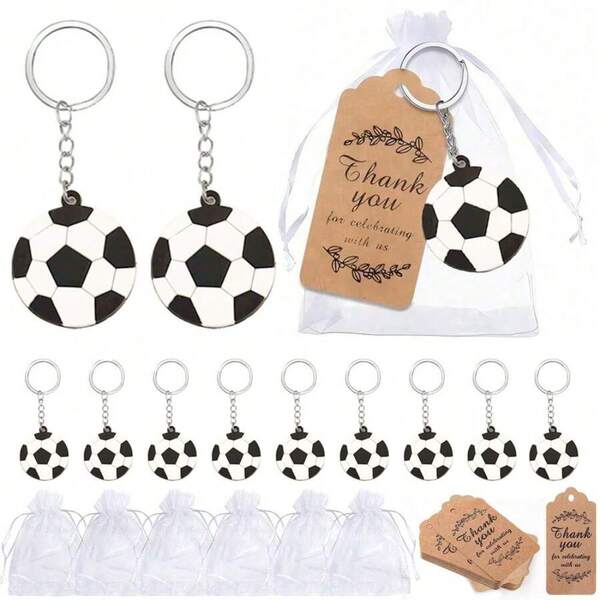 15/36pcs Football Party Decorations, Equipped With Mini Football Keychains, Labels, And Gift Bags, Suitable For Birthdays, Gender Reveal, Football Matches, Football Silicone Keychains, Backpack Pendants, Football Themed Birthday Party Gifts Christmas Bag Charms Car Accessaries Teacher Friend Sister Gift Ideas