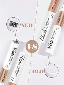 MAGEFY 1 件双头睫毛胶，黑色侧使睫毛浓密卷曲，白色侧使睫毛定型，干燥后自然隐形，牢固粘贴，适合日常使用，用于睫毛，旅行必备睫毛胶，睫毛胶 - 黑色 - 查看 4