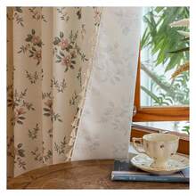 Rose Floral Curtains 96 Inch Length - Semi Sheer Drapes For Bedroom, Aesthetic Rod Pocket Window Treatments, 2 Panels Boho Living Room Decor - 多色191 - 查看 5