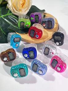Rhinestone Finger Tally Counter, Rhinestone Electronic Counter, Full Cover Rhinestone Tally Counter