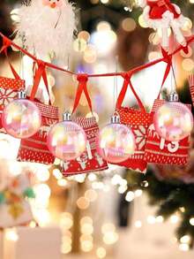 10/20/16/30PCS Christmas Iridescent Ornaments,Clear Plastic Bubbles Hanging Filled Ornaments,Christmas DIY Hanging Rainbow Ball 4 Different Sizes For Xmas Tree Wedding Party Birthday Home Decorations