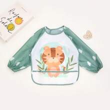 Baby Bibs, Waterproof Long Sleeve Reversible Striped Cartoon Feeding Smock For Toddler Boys & Girls, Easy Clean - Multicolor - View 11