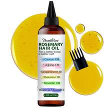 ThunderLea Rosemary Hair Oil - Promotes Healthy Hair Growth And Strong Roots - Contains Pure Rosemary, Castor, Babassu, Jojoba And Sesame Oils - With Biotin And Vitamin E - White - View 3