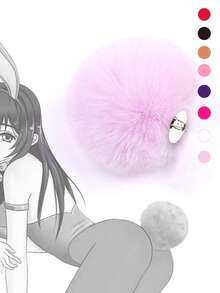 Solid Color Cute Fluffy Rabbit Tail Decor, Suitable For Daily Wear - Multicolor - View 4
