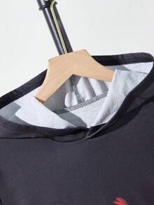 2pcs/Set Boys Casual Street Style Flame Print Hoodie And Pants, Comfortable Daily Outfit, Spring/Autumn New Arrival