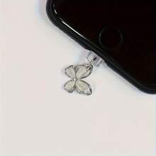 1 件可爱蝴蝶手机防尘塞，防止灰尘堵塞，手机防尘塞吊坠饰物，适合 Type-C，手机配件